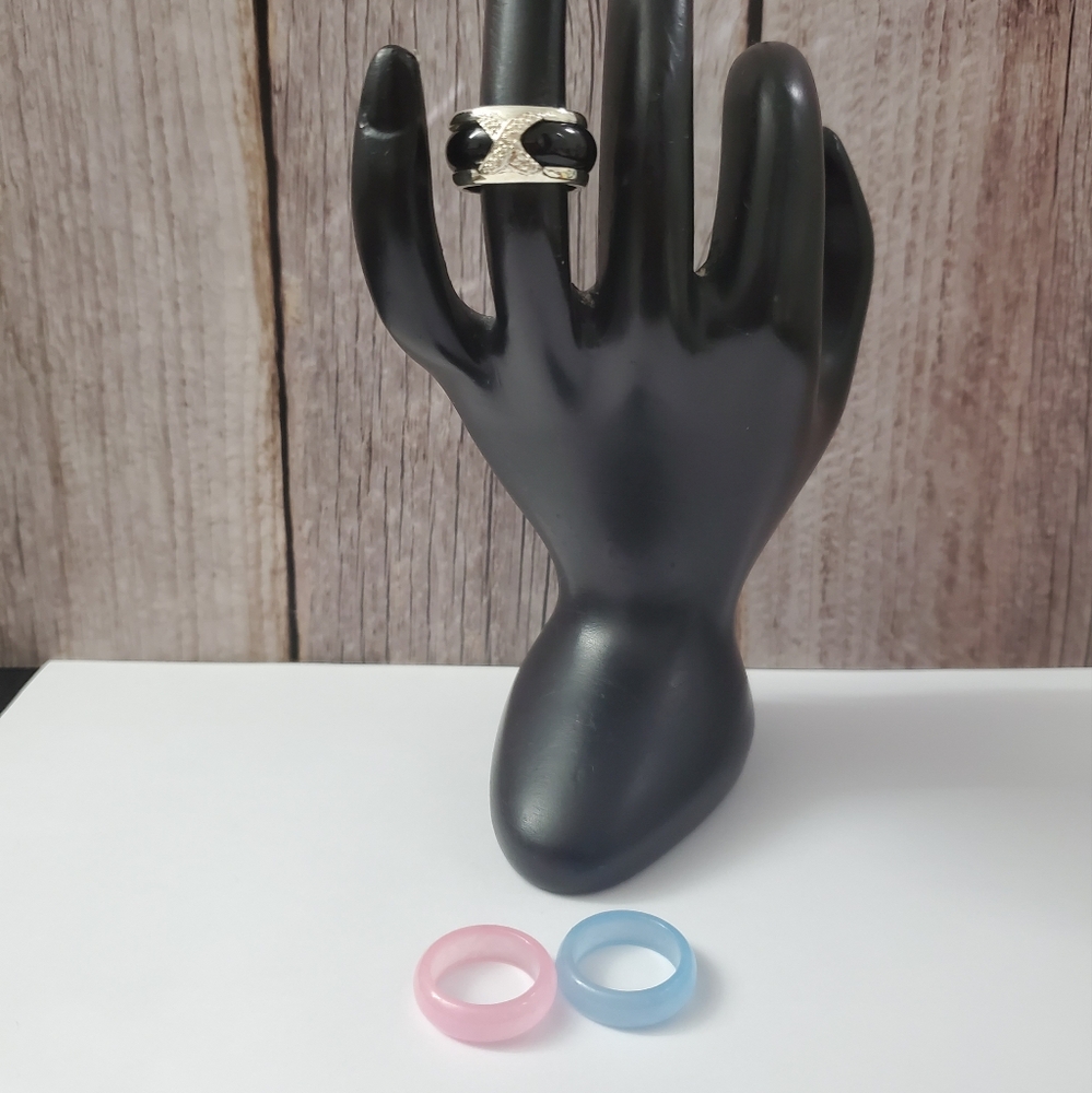 Sterling Silver 925 Interchangeable Jade Ring. - image 4